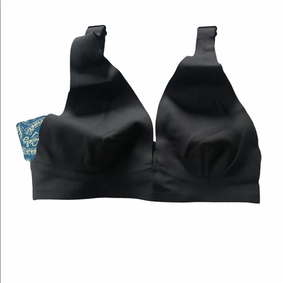 Free People Erin Scuba Deep V-Neck Bralette | Neoprene Black - Picture 4 of 7